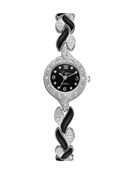 Montre mode pour femmes argent et noir